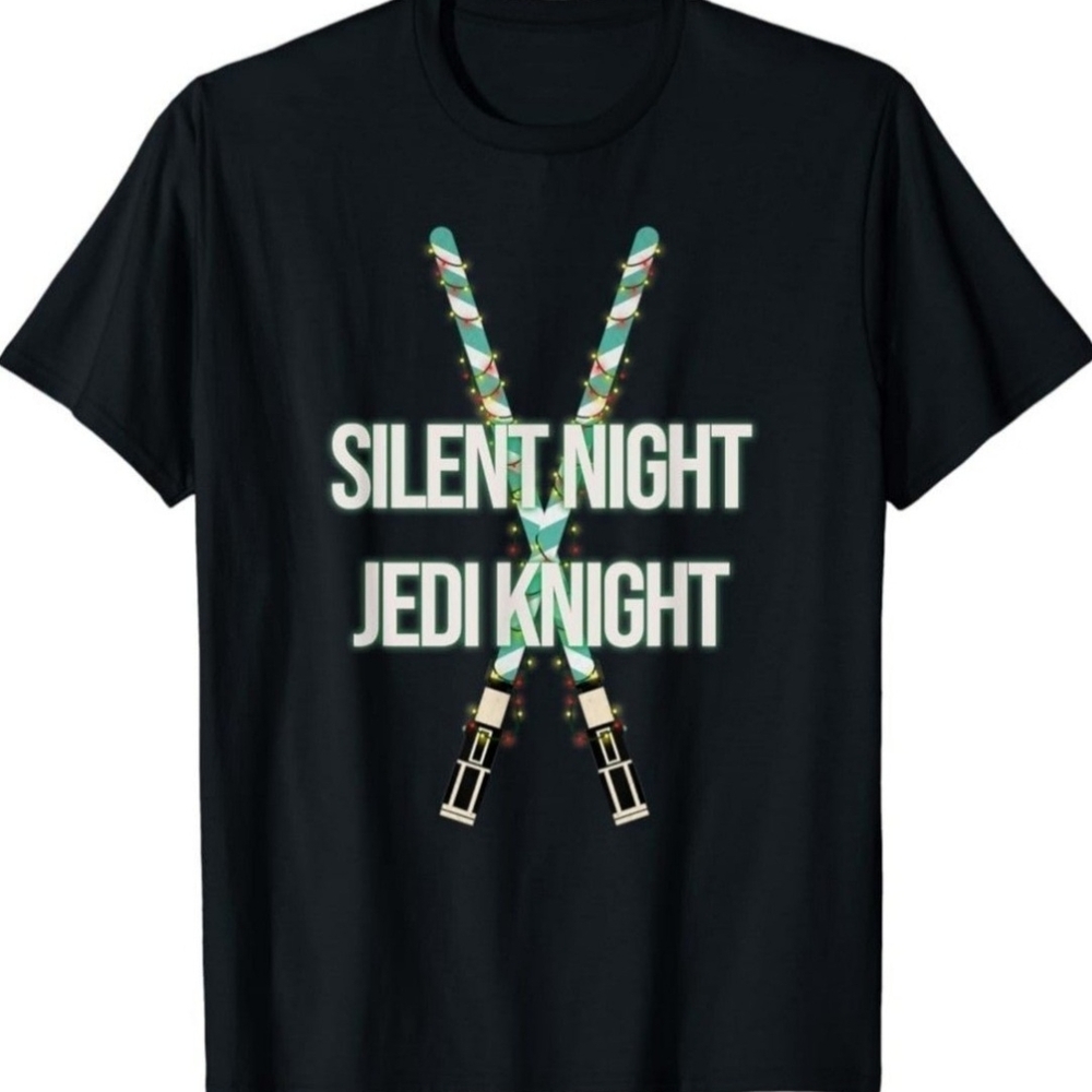 Silent Night Jedi Knight Black T-Shirt